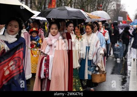 Paris, France, 18th February, 2024. The The Chinese community celebrates the beginning of the year of the horse - Jacques Julien/Alamy Live News Stock Photo