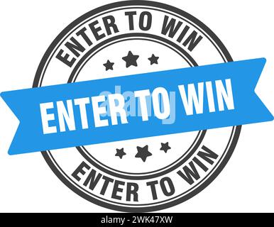 enter to win stamp. enter to win round sign. label on transparent background Stock Vector