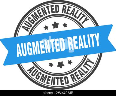 augmented reality stamp. augmented reality round sign. label on transparent background Stock Vector