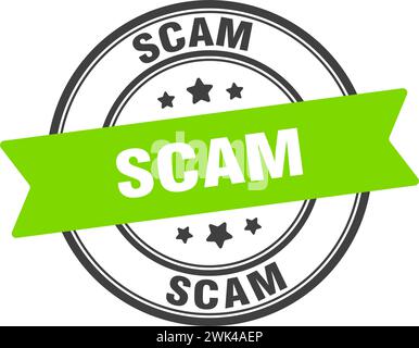 scam stamp. scam round sign. label on transparent background Stock Vector