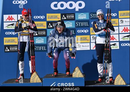 From left, Paal Golberg of Norway, Livo Niskane of Finland and Jens Burman of Sweden compete