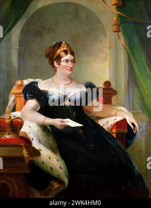 Caroline of Brunswick. Portrait of the estranged wife of King George IV Caroline of Brunswick-Wolfenbüttel (Caroline Amelia Elizabeth; 1768-1821) by James Lonsdale, 1820 Stock Photo