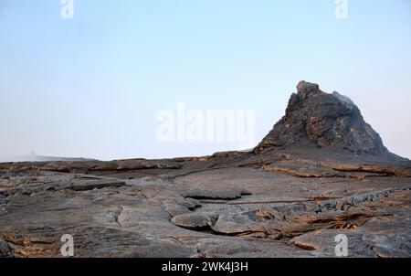 Erta Ale is a chain of volcanoes located in the Afar Triangle, Ethiopia. Here the Earth is constantly changing with uninterrupted volcanic eruptions Stock Photo