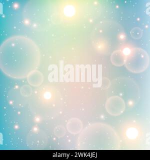 glitter defocused sparkle bokeh circles and glowing circular lights. Beautiful backdrop with bokeh light effect. Festive background for card, flyer, i Stock Photo