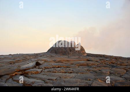 Erta Ale is a chain of volcanoes located in the Afar Triangle, Ethiopia. Here the Earth is constantly changing with uninterrupted volcanic eruptions Stock Photo