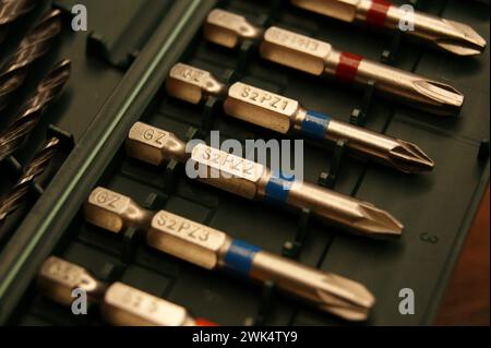 A close-up of a set of new bits Stock Photo