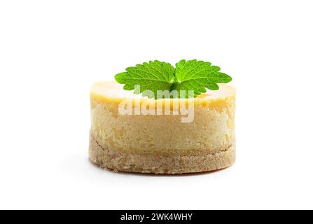 Mini  lemon cheesecake isolated on white Stock Photo