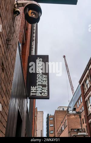 The Photographers' Gallery sign at the Soho Photography Quarter in Ramillies Street, Soho, London, England, UK Stock Photo