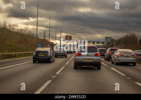 Heavy congestion on the M42 southbound at Jct 6 for A45 near Birmingham Stock Photo