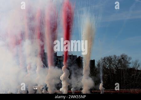 Madrid Spain; 02/18/2024.- Mascleta in Madrid (Valencia Fireworks ...