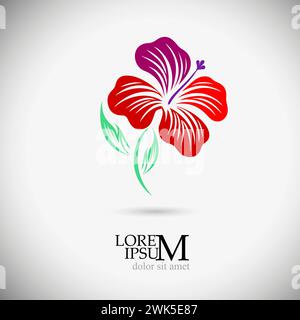 Flower logo object. Hand drawing. Not AI, Vector illustration Stock Vector