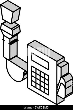 barcode scanner with pos terminal line icon vector illustration Stock ...