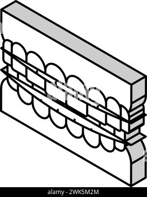 child tooth braces isometric icon vector illustration Stock Vector ...