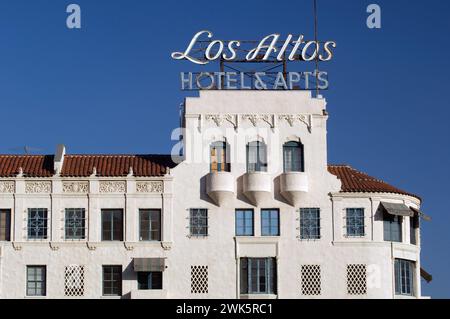 The Los Altos Apartments on Wilshire Blvd. in Los Angeles, CA Stock Photo