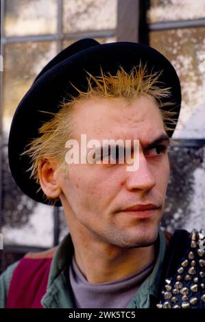 Punk fashion 1980s UK. Punks hairdo style unusual coloured