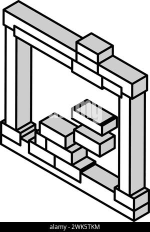 crane loader port machine isometric icon vector illustration Stock ...