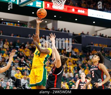 February 18, 2024: Baylor forward Dre'Una Edwards (44) goes to the basket during a Big 12 women's college basketball game between the Baylor Lady Bears and the Texas Tech Red Raiders on February 18, 2024, in Waco. (Credit Image: © Scott Coleman/ZUMA Press Wire) EDITORIAL USAGE ONLY! Not for Commercial USAGE! Stock Photo