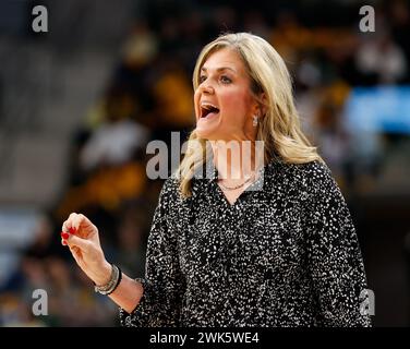 February 18, 2024: Texas Tech head coach Krista Gerlich during a Big 12 women's college basketball game between the Baylor Lady Bears and the Texas Tech Red Raiders on February 18, 2024, in Waco. (Credit Image: © Scott Coleman/ZUMA Press Wire) EDITORIAL USAGE ONLY! Not for Commercial USAGE! Stock Photo