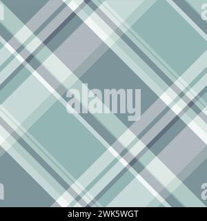 Back plaid vector background, contour tartan seamless pattern. Website check fabric textile texture in pastel and white colors. Stock Vector