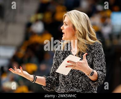 February 18, 2024: Texas Tech head coach Krista Gerlich during a Big 12 women's college basketball game between the Baylor Lady Bears and the Texas Tech Red Raiders on February 18, 2024, in Waco. (Credit Image: © Scott Coleman/ZUMA Press Wire) EDITORIAL USAGE ONLY! Not for Commercial USAGE! Stock Photo