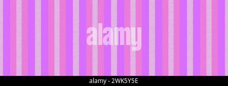 Postcard background lines textile, 70s pattern texture vector. Random seamless vertical fabric stripe in purple and pink color. Stock Vector