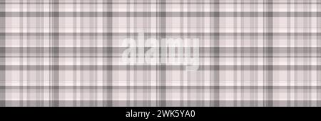 Professional check tartan fabric, back to school seamless plaid background. Indian textile pattern vector texture in grey and white color. Stock Vector
