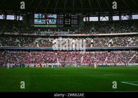 Tokyo, Japan. 17th Feb, 2024. General view Football/Soccer : FUJIFILM SUPER CUP 2024 match between Vissel Kobe 0-1 Kawasaki Frontale at National Stadium in Tokyo, Japan . Credit: AFLO SPORT/Alamy Live News Stock Photo