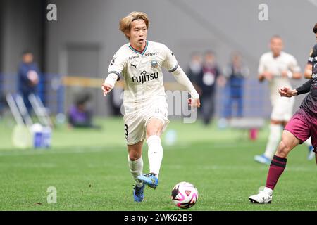 Tokyo, Japan. 17th Feb, 2024. Sota Miura (Frontale) Football/Soccer : FUJIFILM SUPER CUP 2024 match between Vissel Kobe 0-1 Kawasaki Frontale at National Stadium in Tokyo, Japan . Credit: AFLO SPORT/Alamy Live News Stock Photo