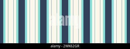 Halftone vertical textile stripe, diwali vector fabric background. Realistic texture seamless pattern lines in teal and old lace color. Stock Vector