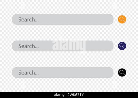 Search bar icon, Search here, Search bar for ui. Search bar vector icons in flat design. Stock Vector