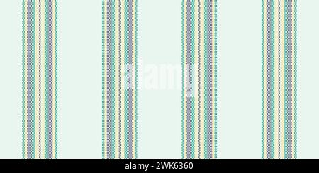 Cotton texture lines fabric, daisy stripe textile seamless. Delicate background pattern vector vertical in white and teal color. Stock Vector