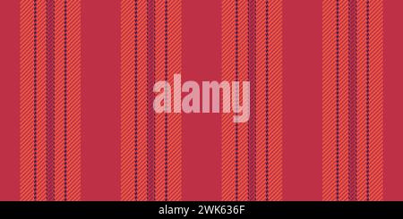 Primary seamless stripe pattern, merry fabric vector vertical. Coloured textile texture background lines in red and dark color. Stock Vector