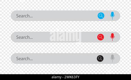 Search bar icon, Search here, Search bar for ui. Search bar vector icons in flat design. Stock Vector