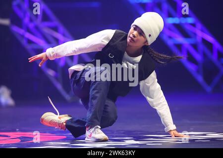 NHK Hall, Tokyo, Japan. 17th Feb, 2024. Chiharu Takenaka/Haru, FEBRUARY 17, 2024 - Breaking : All Japan Breaking Championships 2024 BGIRL Junior TOP4 at NHK Hall, Tokyo, Japan. Credit: YUTAKA/AFLO SPORT/Alamy Live News Stock Photo