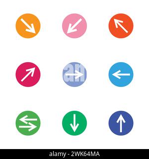 Direction arrow sign icon vector illustration on white background. Stock Vector