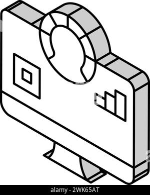 robotic arm semiconductor manufacturing isometric icon vector ...