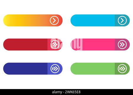 Web page next arrow button symbol, web element button for buy or download. Stock Vector