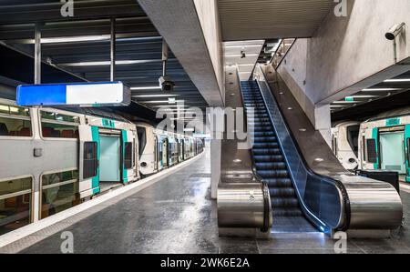 Subway station of RER Saint-Germain-en-Laye near Paris in Ile de France Stock Photo