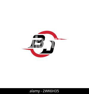 BJ initial logo cool and stylish concept for esport or gaming logo as your inspirational Stock Vector