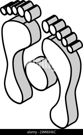 postural deformity feet isometric icon vector illustration Stock Vector