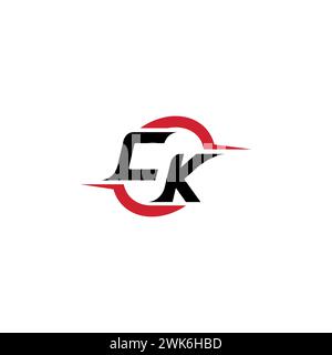 CK initial logo cool and stylish concept for esport or gaming logo as your inspirational Stock Vector