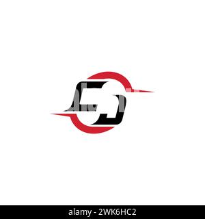 CJ initial logo cool and stylish concept for esport or gaming logo as your inspirational Stock Vector