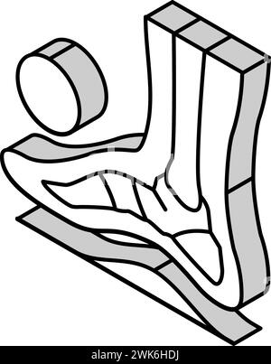 bone postural deformity feet isometric icon vector illustration Stock Vector
