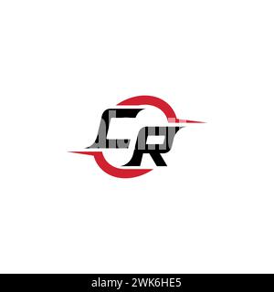 CR initial logo cool and stylish concept for esport or gaming logo as your inspirational Stock Vector
