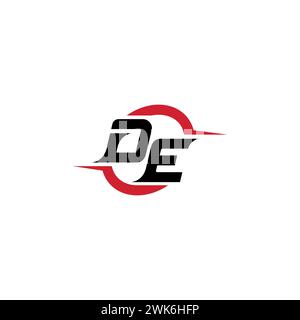 DE initial logo cool and stylish concept for esport or gaming logo as your inspirational Stock Vector