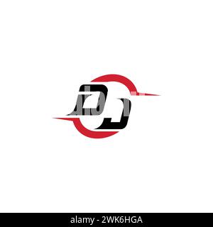 DJ initial logo cool and stylish concept for esport or gaming logo as your inspirational Stock Vector