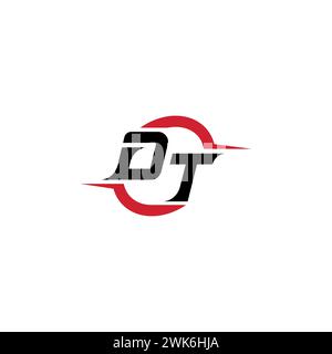 DT initial logo cool and stylish concept for esport or gaming logo as your inspirational Stock Vector
