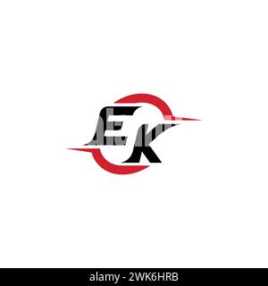 EK initial logo cool and stylish concept for esport or gaming logo as your inspirational Stock Vector