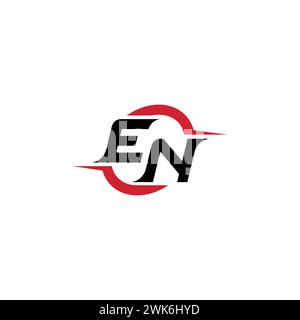 EN initial logo cool and stylish concept for esport or gaming logo as your inspirational Stock Vector
