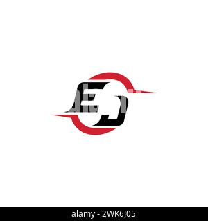 EJ initial logo cool and stylish concept for esport or gaming logo as your inspirational Stock Vector
